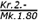 Graphic showing dual pricing of 2 Kr./1.80 Mk