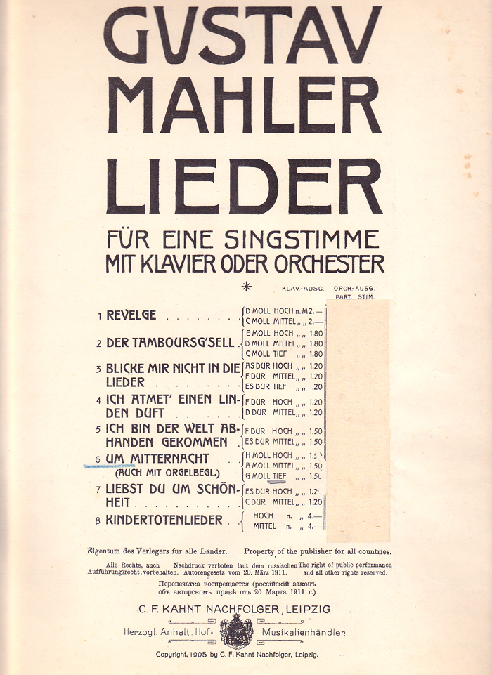 A facsimile of title page Ga, i.e. tp G with the prices of the orchestral score and parts pasted over with a paper slip.