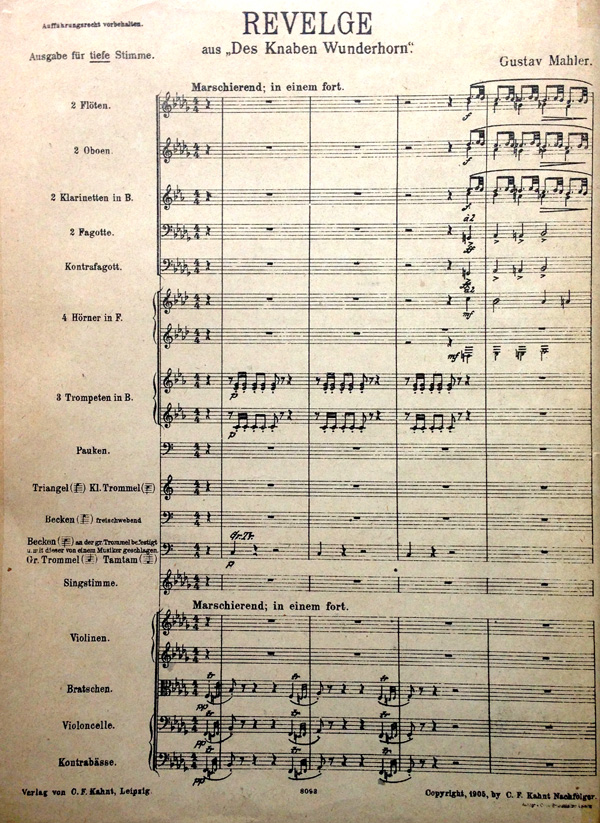 Colour facsimile of p. [2] of the full score of the low-voice version of Revelge