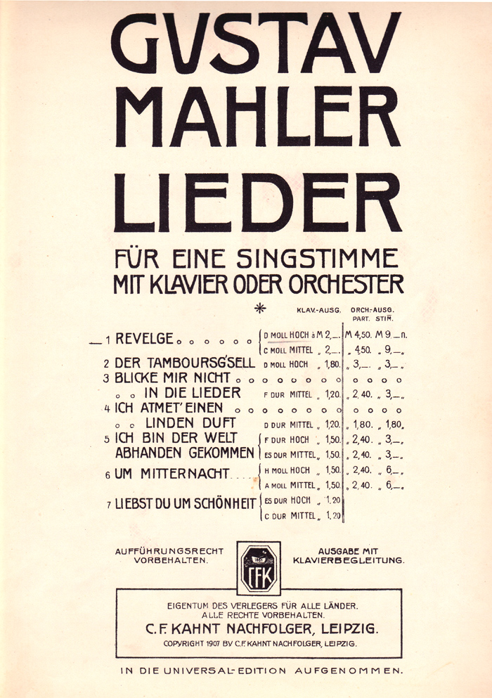 Facsimile of title page C(ku), the letterpress of which includes IN DIE UNIVERSAL-EDITION AUFGENOMMEN at the foot of the page