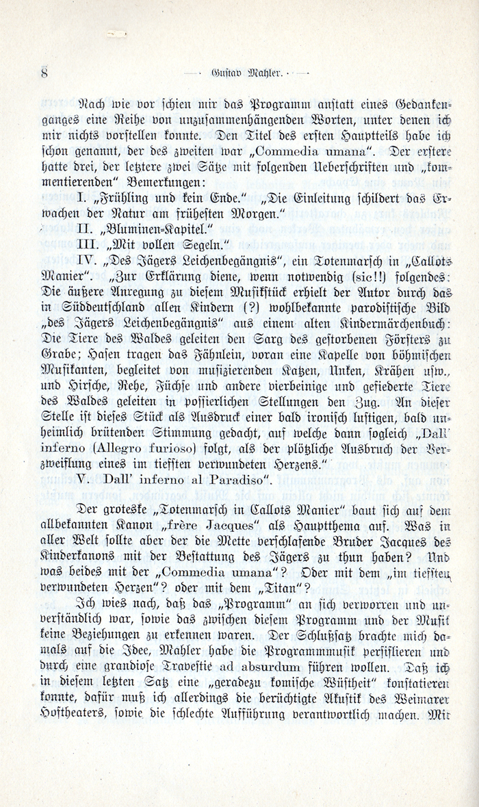 Facsimile of Ernst Otto Nodnagel, Jenseits von Wagner und Liszt, p. 8