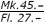 Graphic: image showing double pricing: Mk.45.- over Fl. 27.-