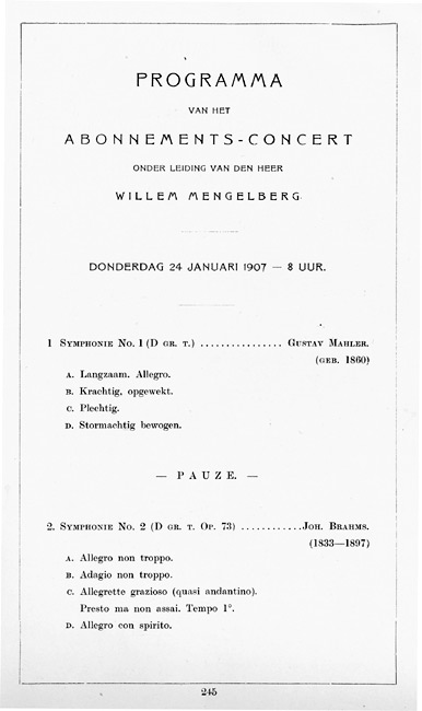 b&w facsimile of the first page of the programme