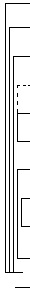 a graphical image showing a fasicle of 11 folios; folios 97/107 form one bifolio; the conjugates of 98 and 99 have been removed; 100 is a sinle folio tipped onto 101; 101/102 form a bifolio; 103-106 are two nested bifolios, with 106 verso glued onto 107 recto. 