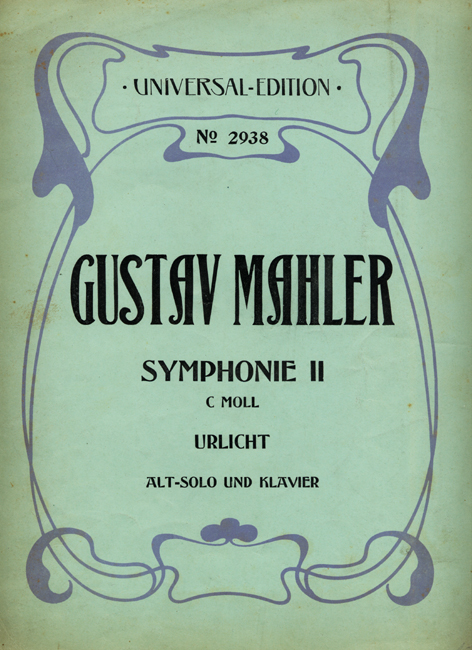 Colour facsimile of the front wrapper of the third edition of the vocal score of Urlicht