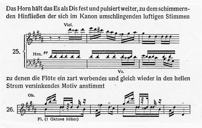 facsimile of text and music examples from Richard Specht, Gustav Mahler (Berlin and Leipzig, 1913), page 230