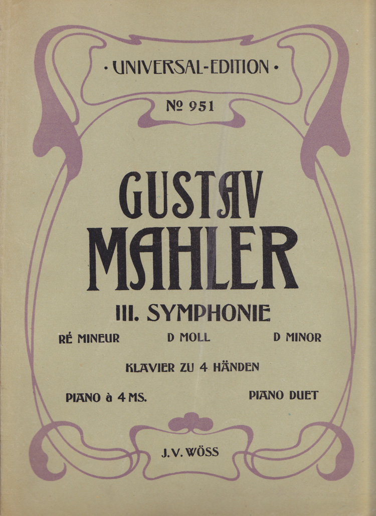 Colour facsimile of Symphony No. 3, arr. piano duet, second edition, sixth impression, front wrapper