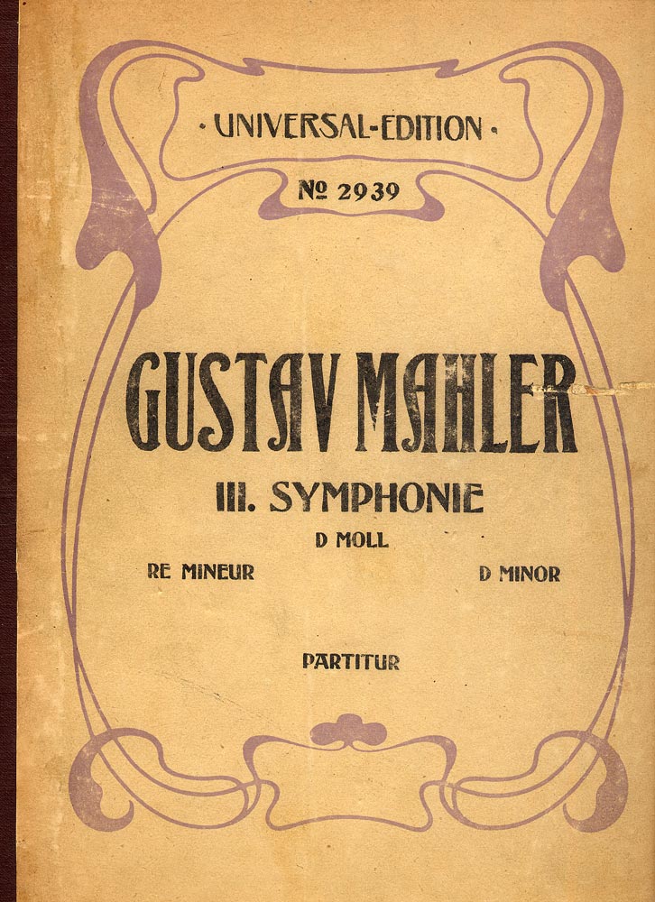colour image of the front wrapper of the second edition, second issue, of Mahler's Third Symphony (1920)