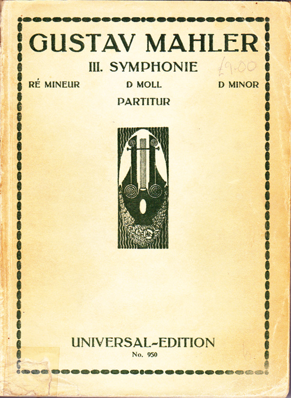 Colour photograph of the front wrapper of Symphony No. 3, miniature score, first edition (UE)