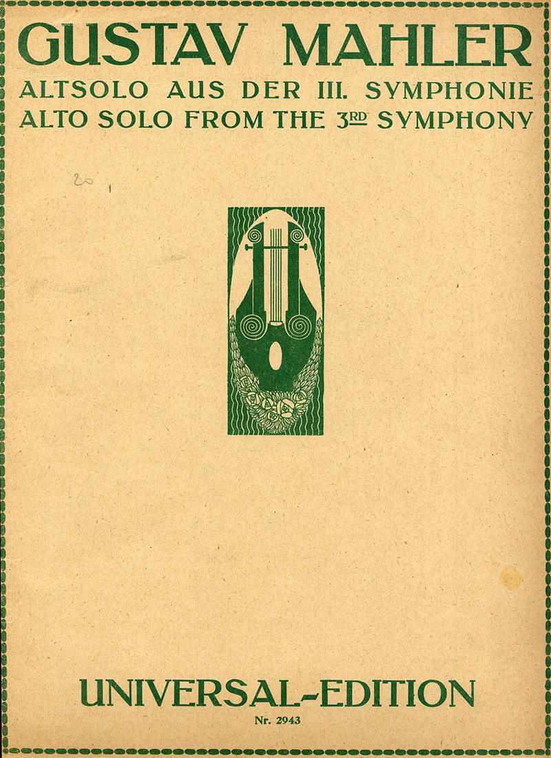 Symphony no. 3, Vocal score, fourth movement, second edition, front wrapper (1921)