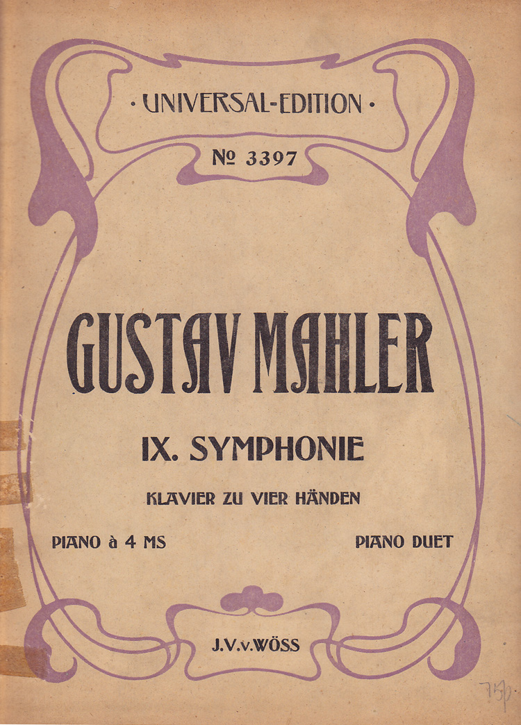 Colour facsimile of the front wrapper of the first edition, second impression, of the piano duet arrangement of the Ninth Symphony